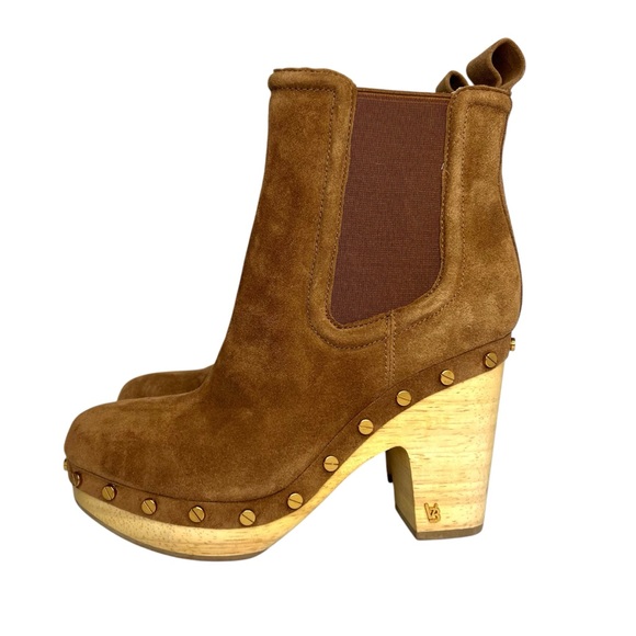 Veronica Beard Decker Suede Clog Boots Hazelwood Size 6 NEW - Picture 5 of 15